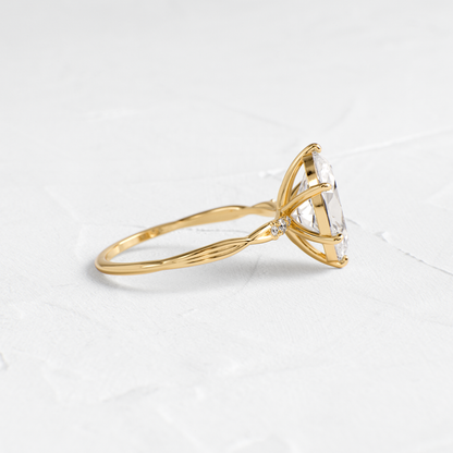 Criss Cross-Oval Lab Grown Diamond Engagement Ring