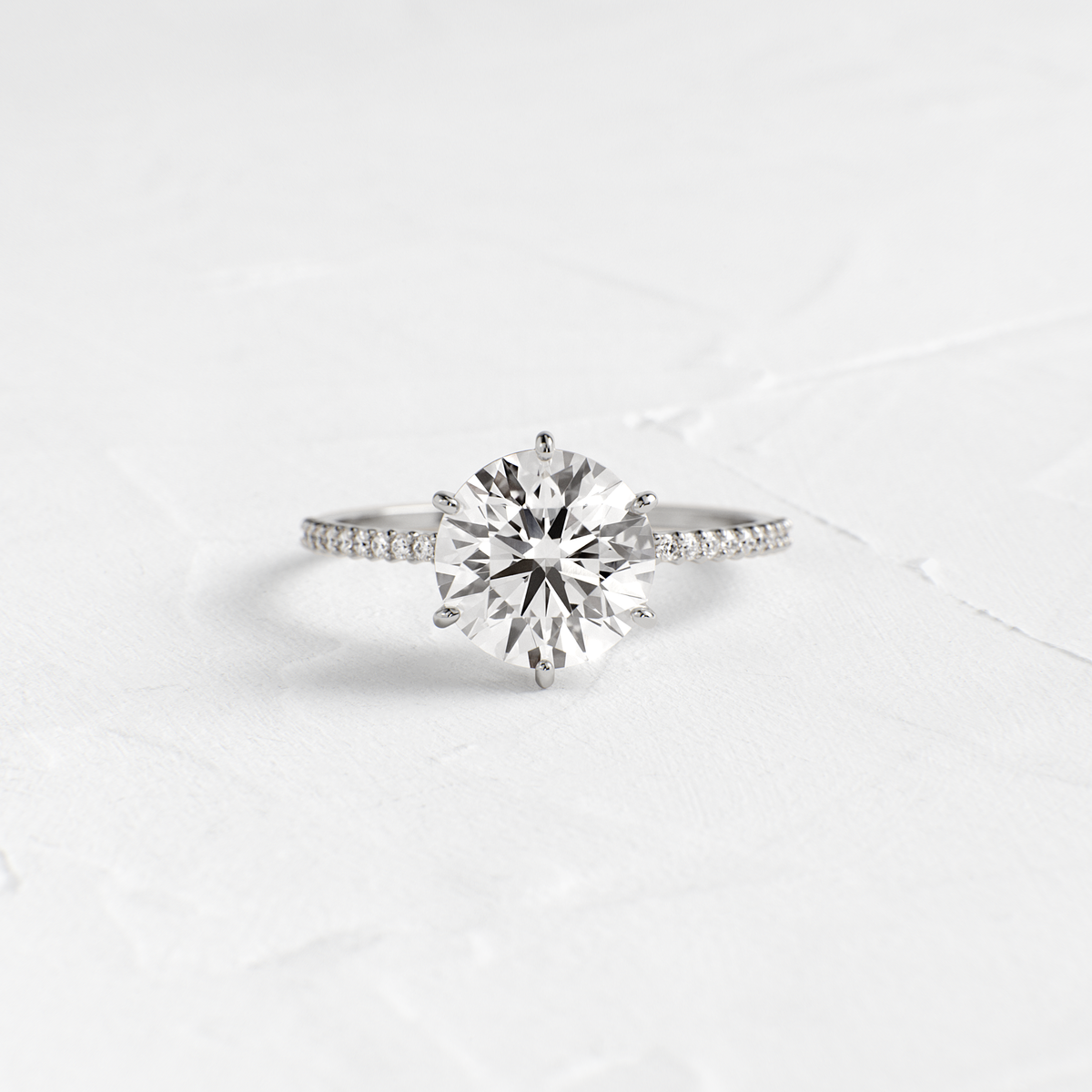 Pave-Round Lab Grown Diamond Engagement Ring