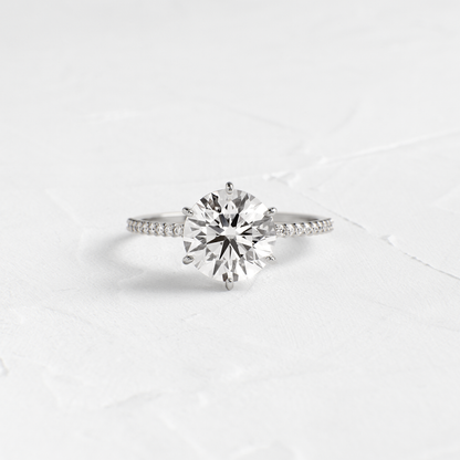 Pave-Round Lab Grown Diamond Engagement Ring