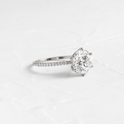 Pave-Round Lab Grown Diamond Engagement Ring