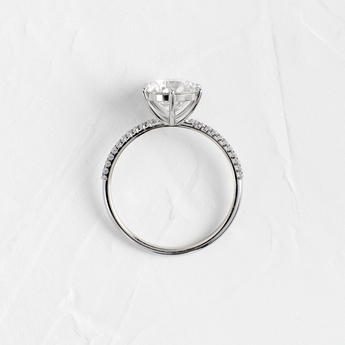 Pave-Round Lab Grown Diamond Engagement Ring