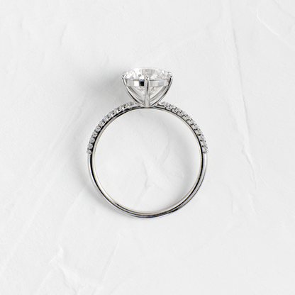 Pave-Round Lab Grown Diamond Engagement Ring