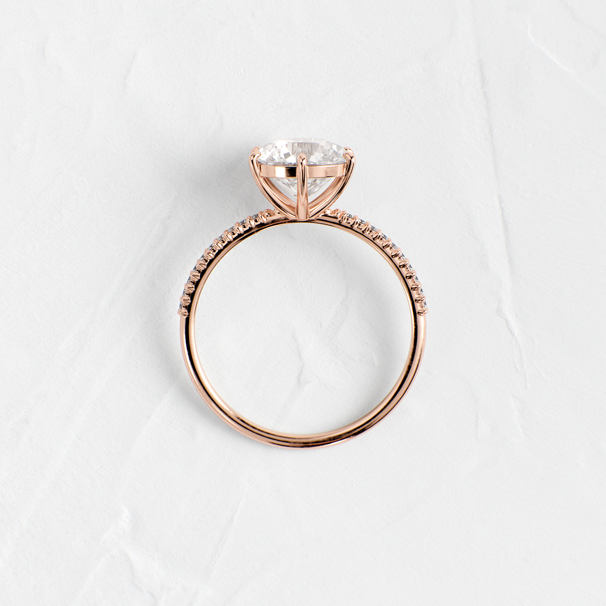 Pave-Round Lab Grown Diamond Engagement Ring