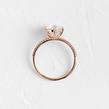 Pave-Round Lab Grown Diamond Engagement Ring
