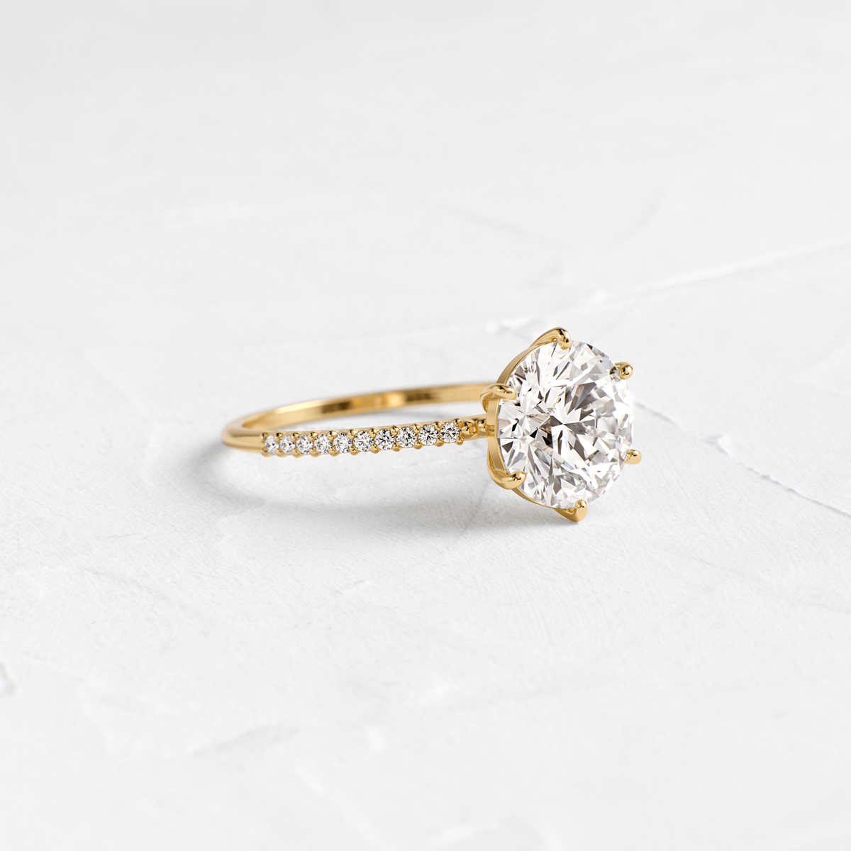 Pave-Round Lab Grown Diamond Engagement Ring