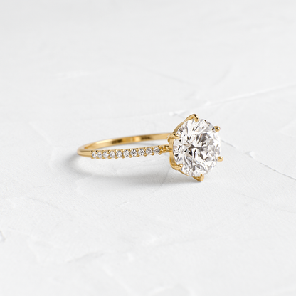 Pave-Round Lab Grown Diamond Engagement Ring