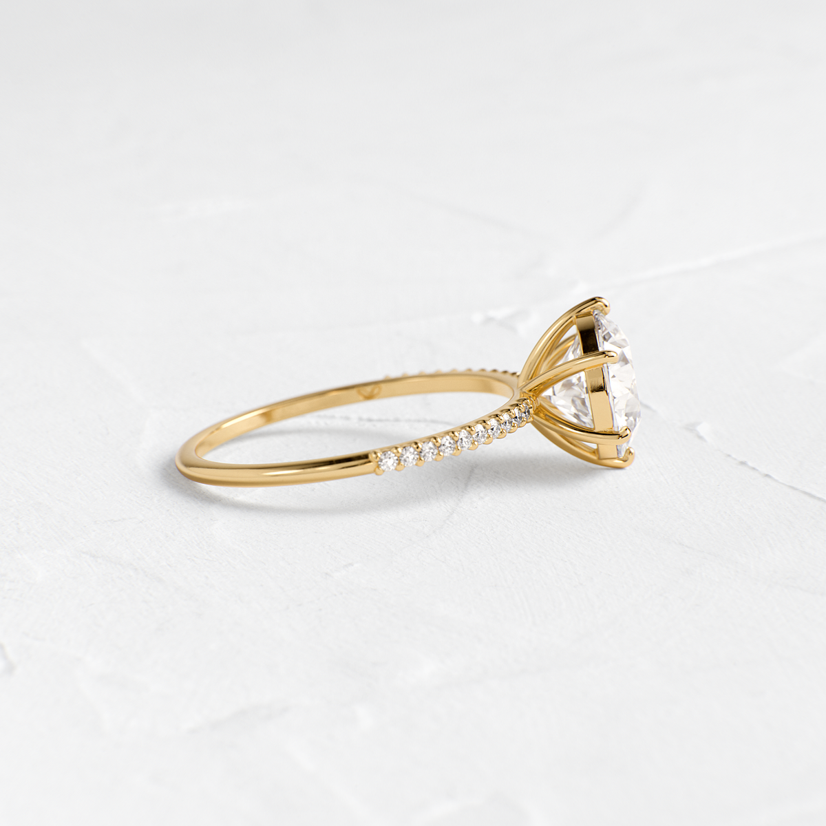 Pave-Round Lab Grown Diamond Engagement Ring