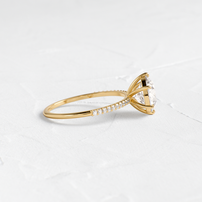 Pave-Round Lab Grown Diamond Engagement Ring