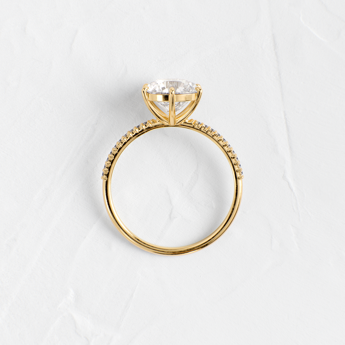 Pave-Round Lab Grown Diamond Engagement Ring