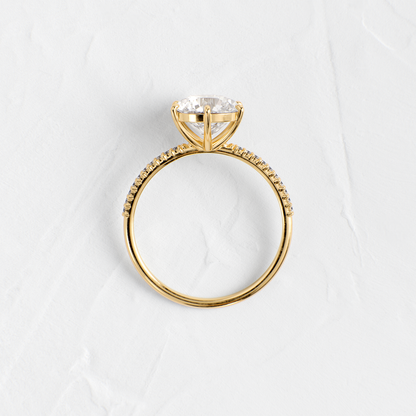 Pave-Round Lab Grown Diamond Engagement Ring