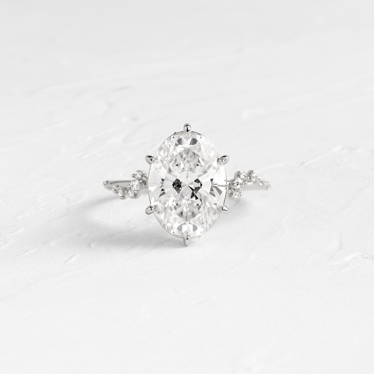 Cluster-Oval Lab Grown Diamond Engagement Ring