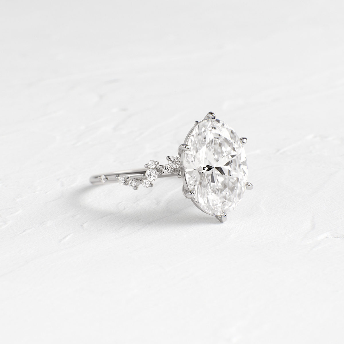 Cluster-Oval Lab Grown Diamond Engagement Ring