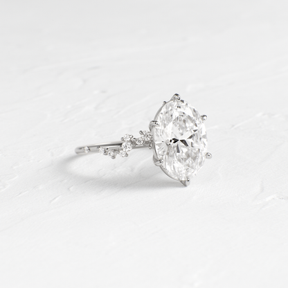 Cluster-Oval Lab Grown Diamond Engagement Ring