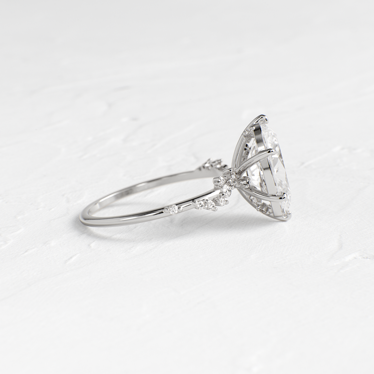 Cluster-Oval Lab Grown Diamond Engagement Ring