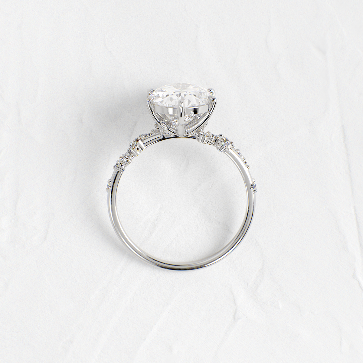 Cluster-Oval Lab Grown Diamond Engagement Ring