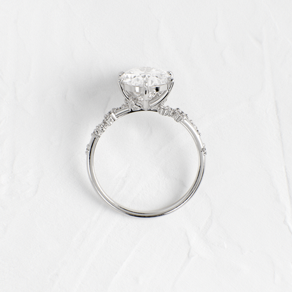 Cluster-Oval Lab Grown Diamond Engagement Ring