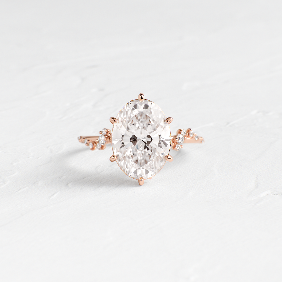 Cluster-Oval Lab Grown Diamond Engagement Ring