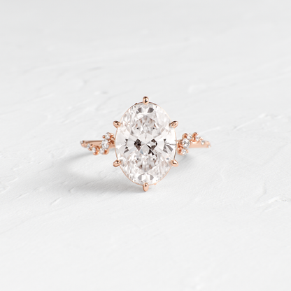 Cluster-Oval Lab Grown Diamond Engagement Ring