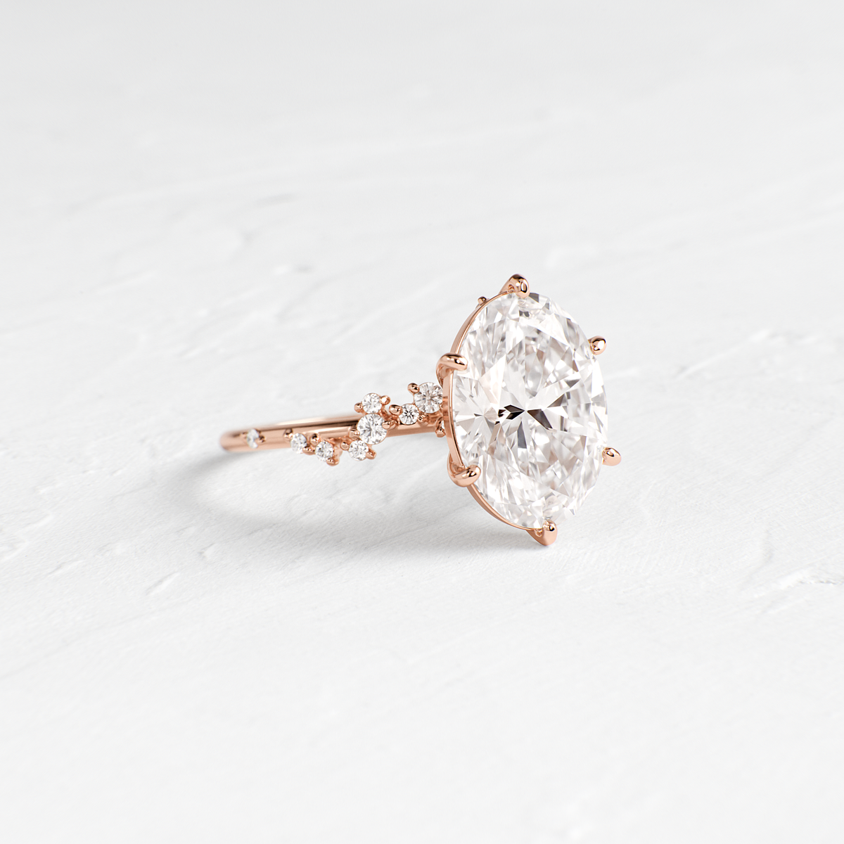 Cluster-Oval Lab Grown Diamond Engagement Ring