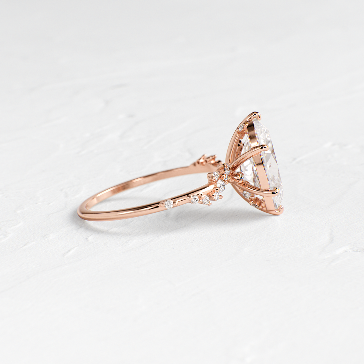 Cluster-Oval Lab Grown Diamond Engagement Ring