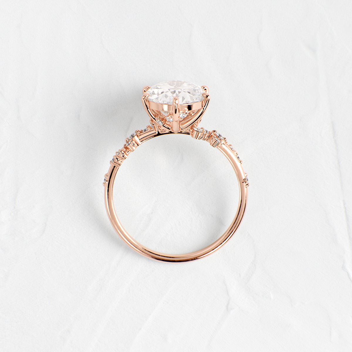 Cluster-Oval Lab Grown Diamond Engagement Ring