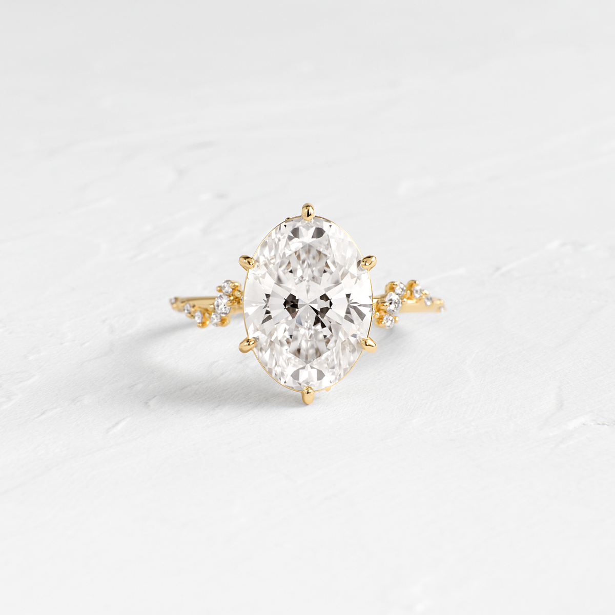 Cluster-Oval Lab Grown Diamond Engagement Ring