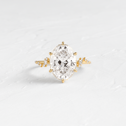 Cluster-Oval Lab Grown Diamond Engagement Ring