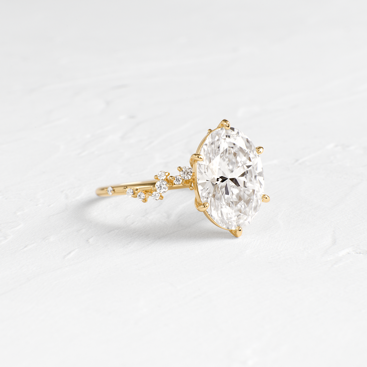 Cluster-Oval Lab Grown Diamond Engagement Ring