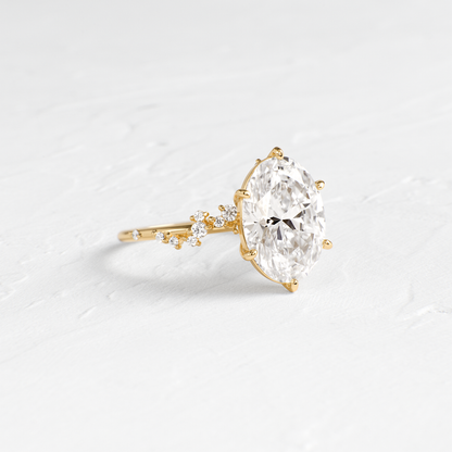 Cluster-Oval Lab Grown Diamond Engagement Ring