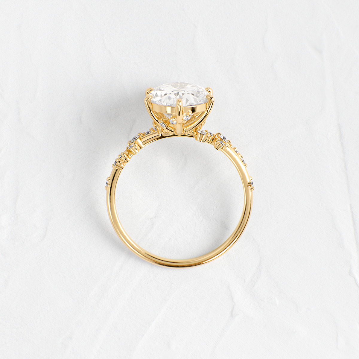 Cluster-Oval Lab Grown Diamond Engagement Ring