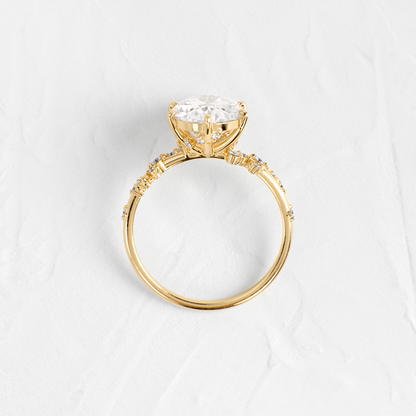 Cluster-Oval Lab Grown Diamond Engagement Ring