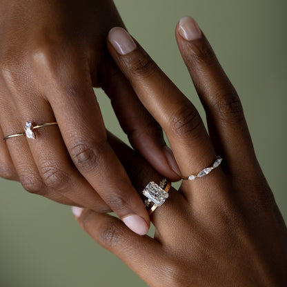 Cluster & Double Prong-Radiant Lab Grown Diamond Engagement Ring