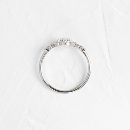 Cluster Pave-Rose Cut Lab Grown Diamond Engagement Ring
