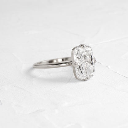 Solitaire Compass Prong-Elongated Cushion Lab Grown Diamond Engagement Ring