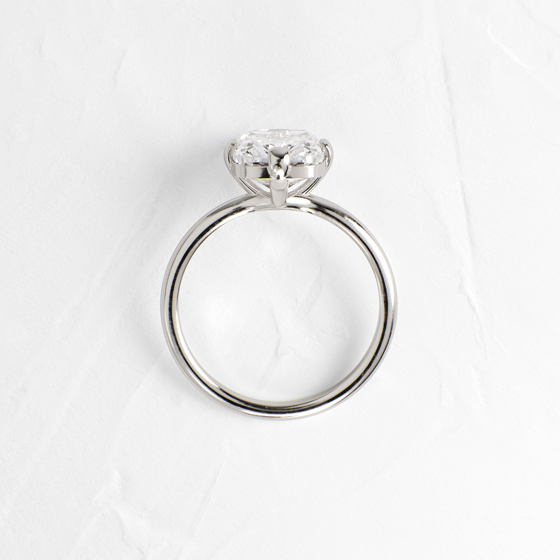 Solitaire Compass Prong-Elongated Cushion Lab Grown Diamond Engagement Ring