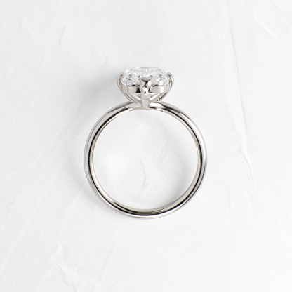 Solitaire Compass Prong-Elongated Cushion Lab Grown Diamond Engagement Ring