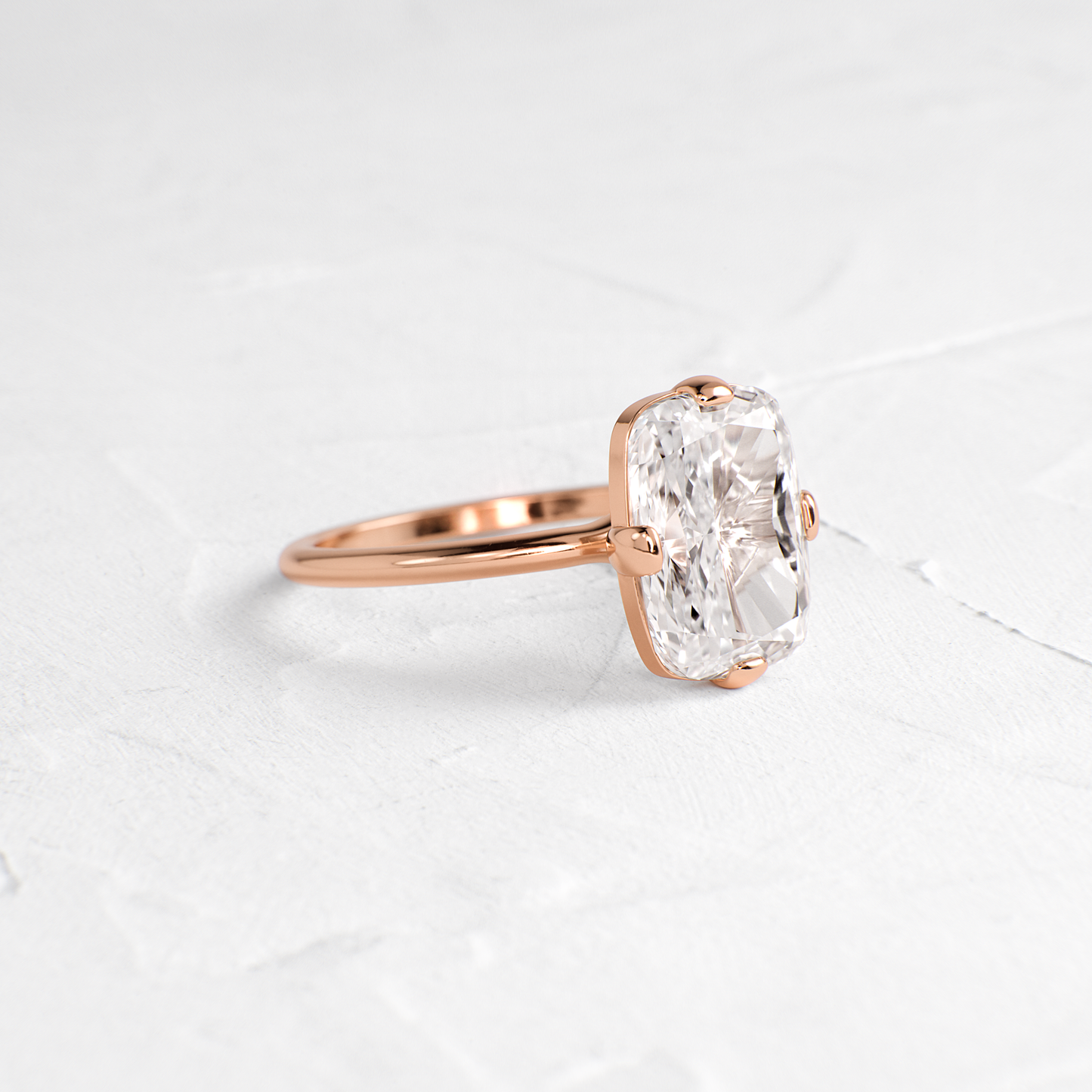 Solitaire Compass Prong-Elongated Cushion Lab Grown Diamond Engagement Ring