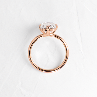 Solitaire Compass Prong-Elongated Cushion Lab Grown Diamond Engagement Ring