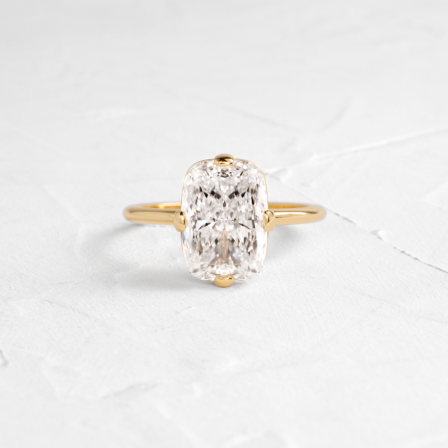 Solitaire Compass Prong-Elongated Cushion Lab Grown Diamond Engagement Ring