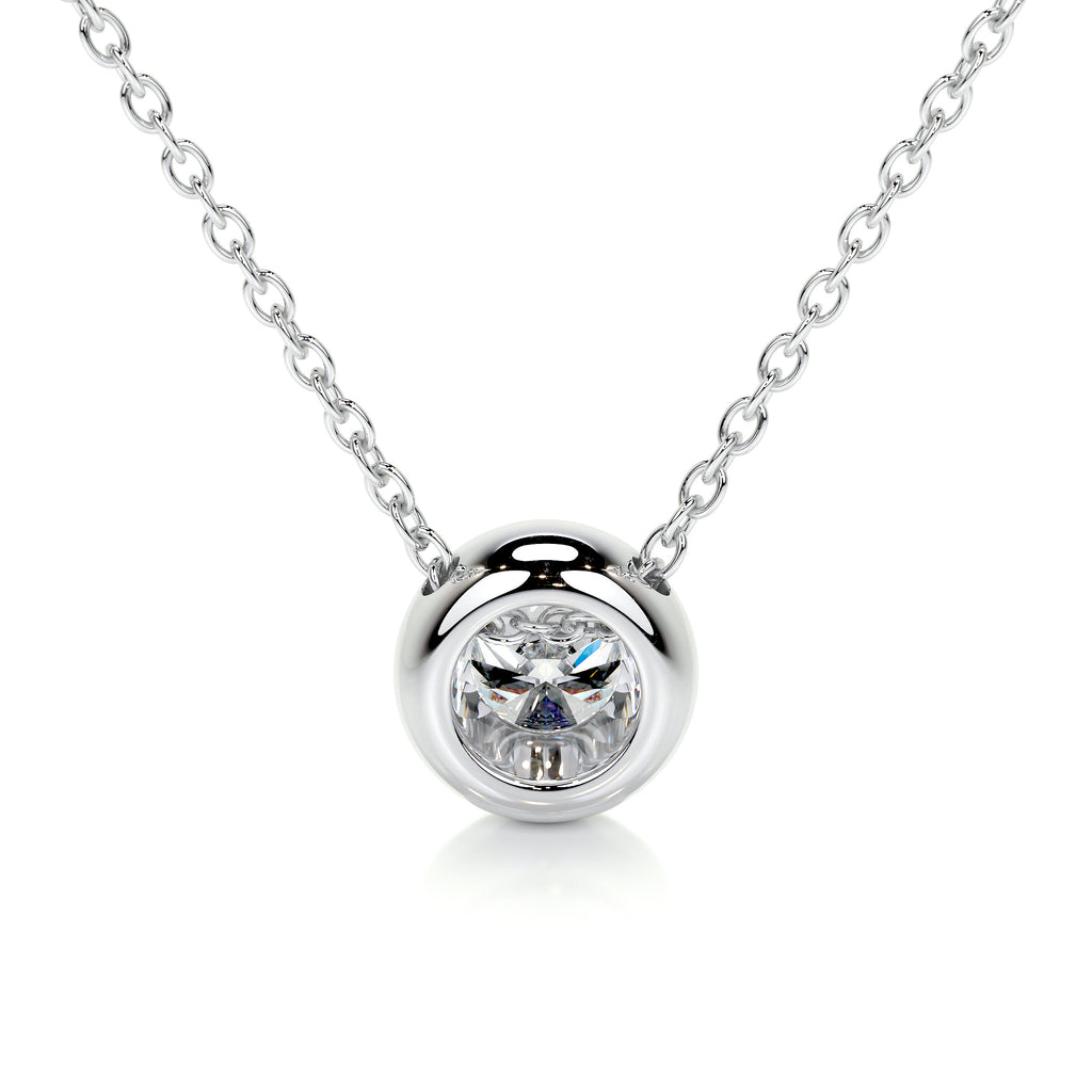 1.0 CT Round Lab Grown Diamond Bezel Pendant Necklace