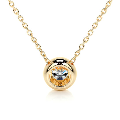 1.0 CT Round Bezel Solitaire CVD F/VS Diamond Necklace 10
