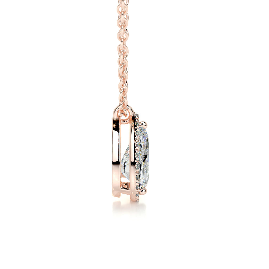 1.50 CT Pear Lab Grown Diamond Halo Pendant Necklace 8