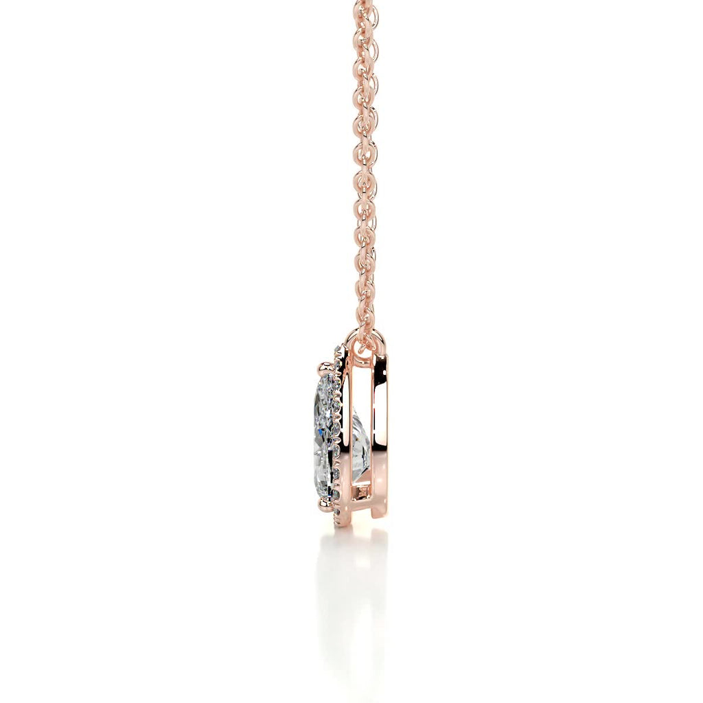 1.50 CT Pear Lab Grown Diamond Halo Pendant Necklace 9