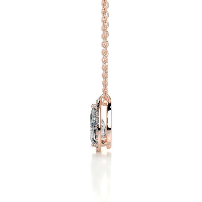 1.50 CT Pear Lab Grown Diamond Halo Pendant Necklace 9