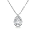 Load image into Gallery viewer, 1.50 CT Pear Lab Grown Diamond Halo Pendant Necklace
