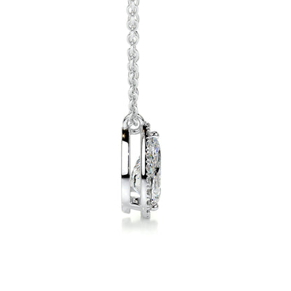1.50 CT Pear Lab Grown Diamond Halo Pendant Necklace 6