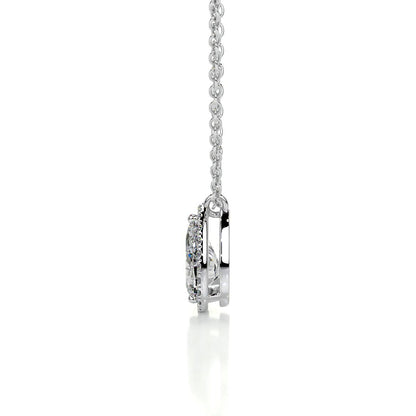 1.50 CT Pear Lab Grown Diamond Halo Pendant Necklace 7