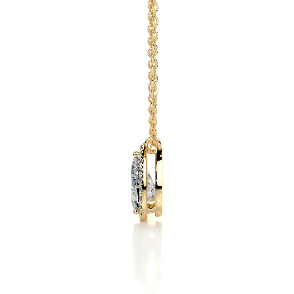 1.50 CT Pear Lab Grown Diamond Halo Pendant Necklace 3