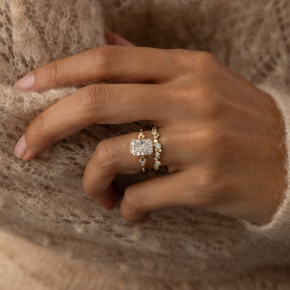 Cluster Style-Radiant Lab Grown Diamond Engagement Ring