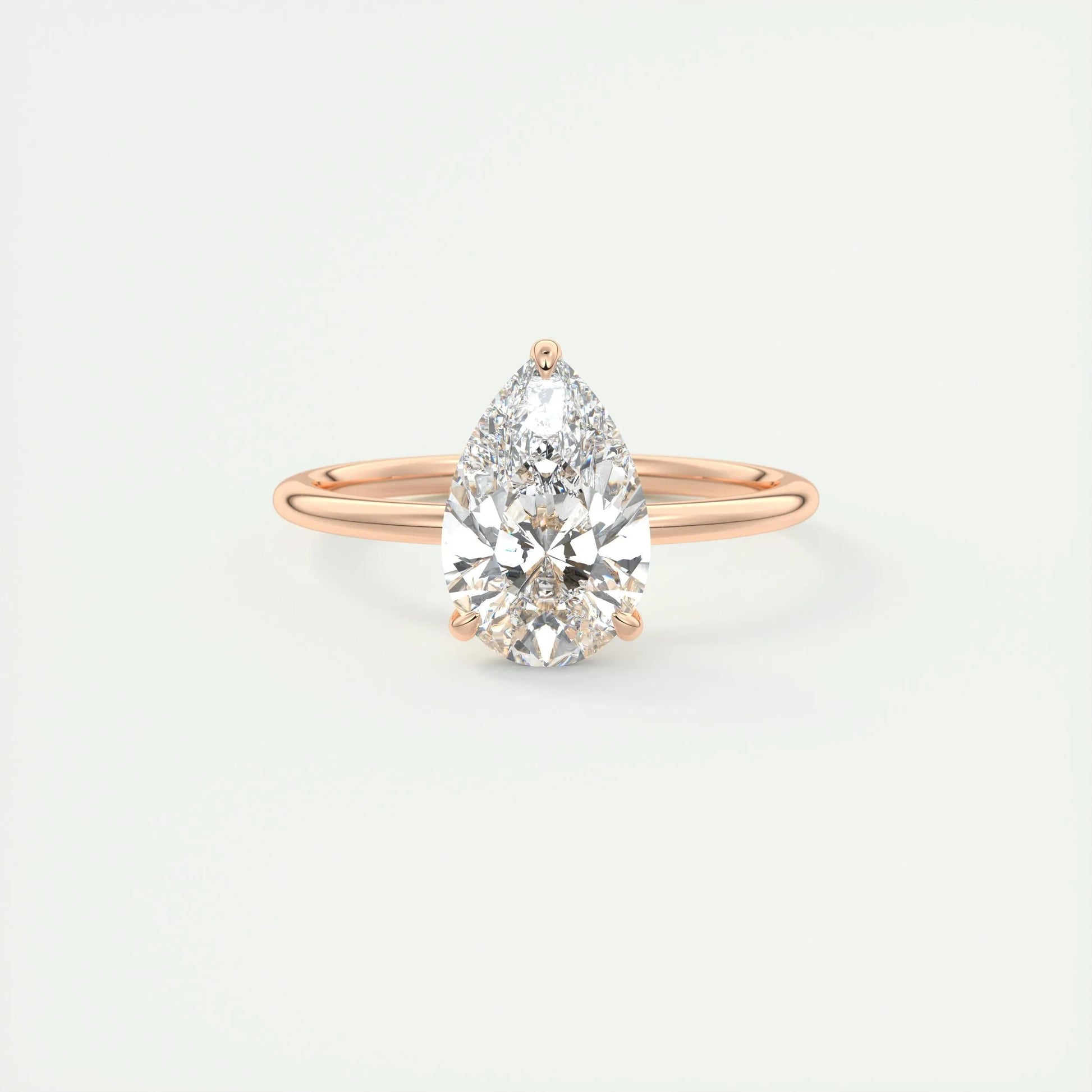 2.0 CT Pear-Shaped Lab Grown Diamond Solitaire Engagement Ring 14